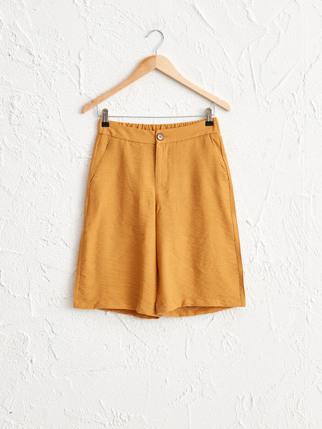Elastic Waist Bermuda Shorts